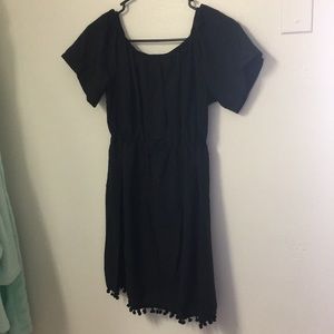 Little Black Off the Shoulder Cover Up Dress